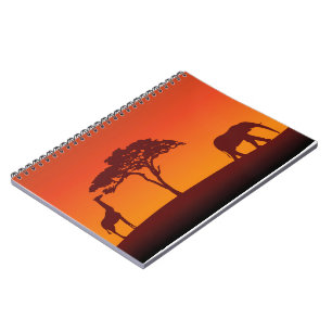 African Safari Silhouette - notebook Notitieboek