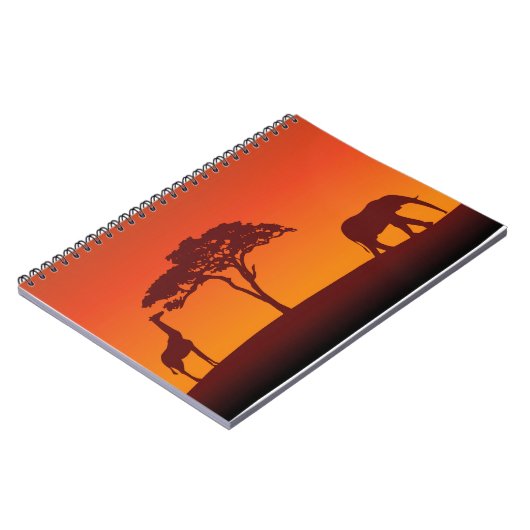 African Safari Silhouette - notebook Notitieboek (Linkerzijde)