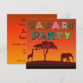 African Safari Silhouette Party - Uitnodiging (Voorkant / Achterkant)