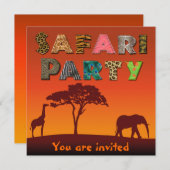 African Safari Silhouette Party - Uitnodiging (Voorkant / Achterkant)