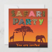 African Safari Silhouette Party - Uitnodiging (Voorkant)