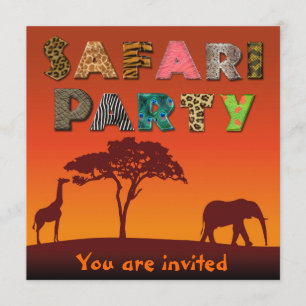 African Safari Silhouette Party - Uitnodiging