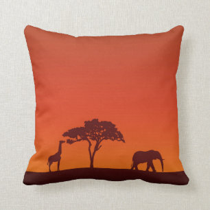 African Safari Silhouette - Pillow Kussen