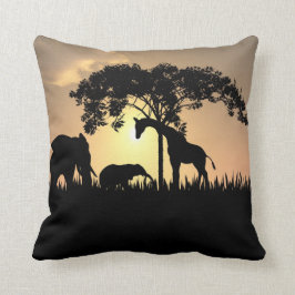 African Safari Silhouette Pillow Kussen