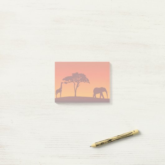 African Safari Silhouette - Post-it® notes (Op bureau)