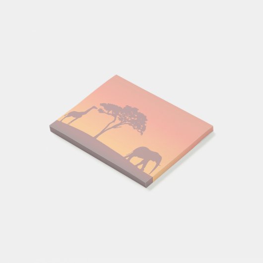 African Safari Silhouette - Post-it® notes (Schuin)