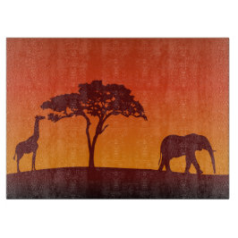 African Safari Silhouette - Raad voor het snijden Snijplank
