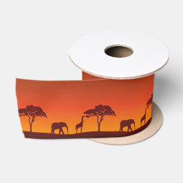 African Safari Silhouette - Ribbon Satijnen Lint