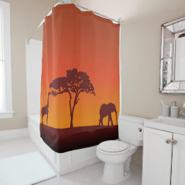 African Safari Silhouette - Shower Curtain Douchegordijn