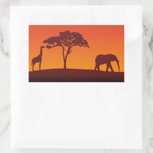 African Safari Silhouette - Sticker (Tas)