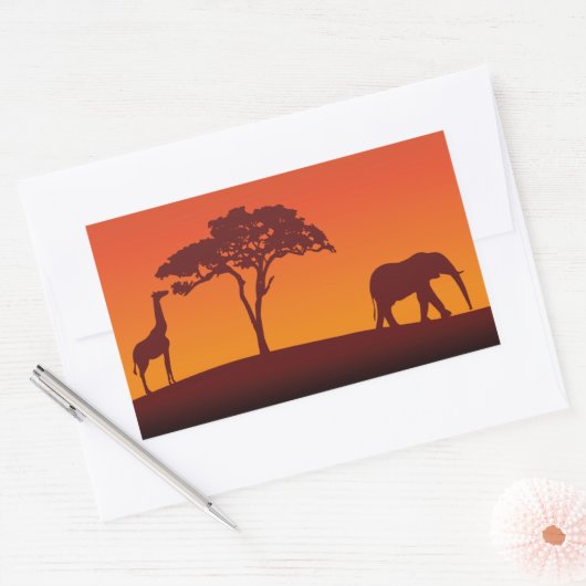 African Safari Silhouette - Sticker (Envelop)
