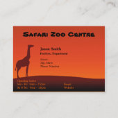 African Safari Silhouette - Visitekaartje (Achterkant)