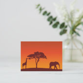 African Safari Silhouette - Visitekaartje (Staand voorkant)