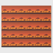 African Safari Silhouette - Wrapping Paper Cadeaupapier (Vlak)