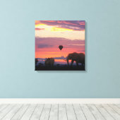 African Safari Sunset Animal Canvas Afdruk (Insitu (Houten vloer))