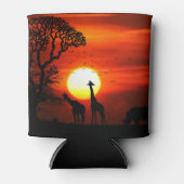 African Safari Sunset Animal Silhouettes Blikjeskoeler (Voorkant)