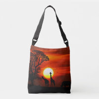 African Safari Sunset Animal Silhouettes