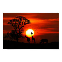 African Safari Sunset Animal Silhouettes