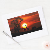 African Safari Sunset Animal Silhouettes Rechthoekige Sticker (Envelop)