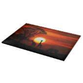 African Safari Sunset Animal Silhouettes Snijplank (Hoek)