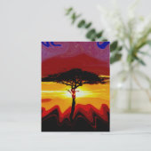 African Safari Sunset Briefkaart (Staand voorkant)
