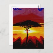 African Safari Sunset Briefkaart (Voorkant / Achterkant)