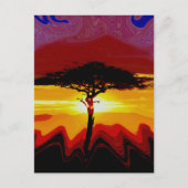 African Safari Sunset Briefkaart (Voorkant)