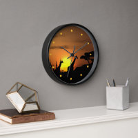 African Safari Sunset Giraffe Silhouette Art
