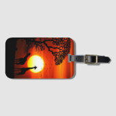 African Safari Sunset Giraffe Silhouettes Bagagelabel (Voorkant (horizontaal))