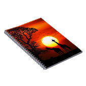 African Safari Sunset Giraffe Silhouettes Notitieboek (Rechterzijde)