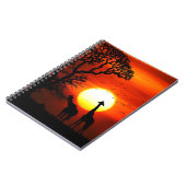 African Safari Sunset Giraffe Silhouettes Notitieboek (Linkerzijde)