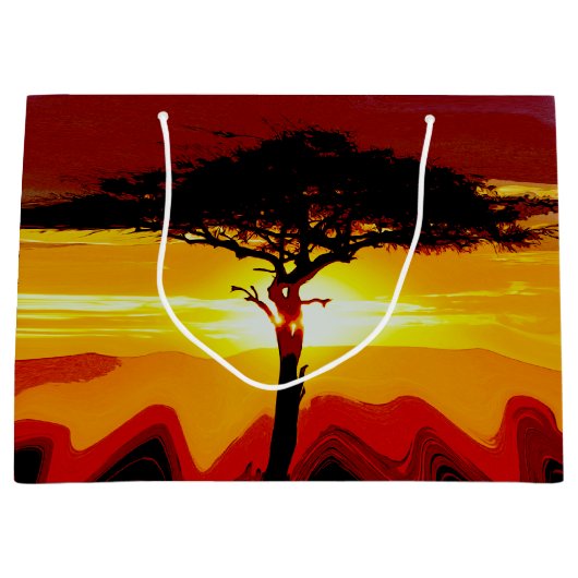 African Safari Sunset Groot Cadeauzakje (Voorkant)