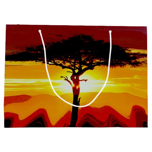 African Safari Sunset Groot Cadeauzakje (Achterkant)