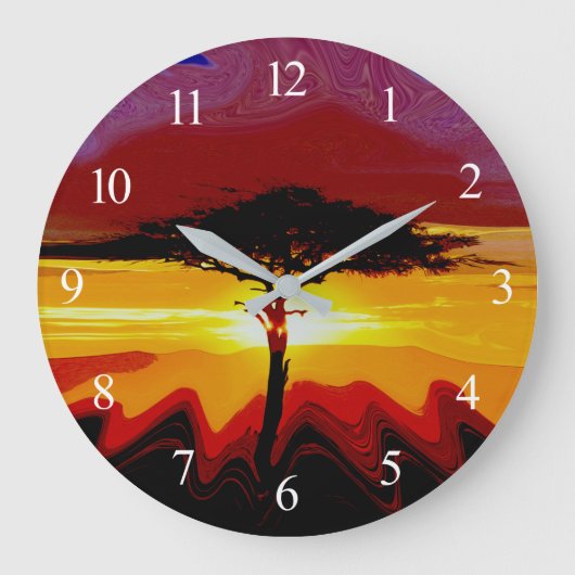 African Safari Sunset Grote Klok (Voorkant)