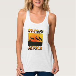 African Safari Sunset ladies tank top