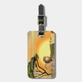 African Safari Sunset Lion and Lioness Bagagelabel (Voorkant verticaal)