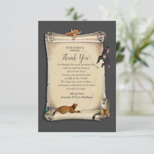 African Safari Sunset RSVP Kaartje (Staand voorkant)