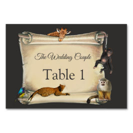 African Safari Sunset Table cards Kaart