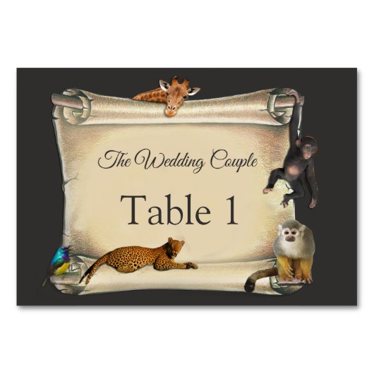 African Safari Sunset Table cards Kaart (Voorkant)