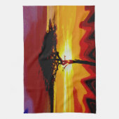 African Safari Sunset Theedoek (Verticaal)