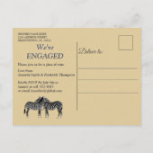 African Safari Sunset Verloving Uitnodiging Briefkaart (Achterkant)