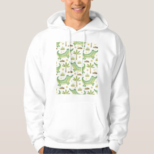 African Safari: Waterverf krokodil & palmbomen Hoodie