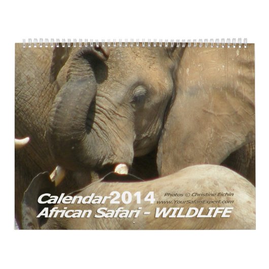 African Safari WILDLIFE Calendar (Twee pagina's) Kalender (Hoes)