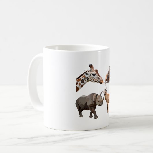 African Safari Wildlife Design Giraffe Koffiemok (Voorkant links)
