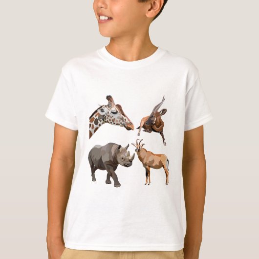 African Safari Wildlife Design Giraffe T-shirt (Voorkant)