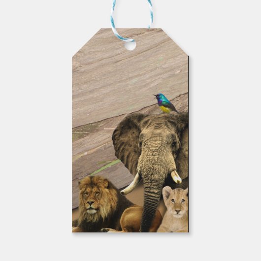 African Safari Wildlife Gift Label Cadeaulabel (Achterkant)