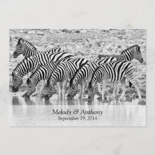 African Safari Zebra huwelijksuitnodiging Kaart