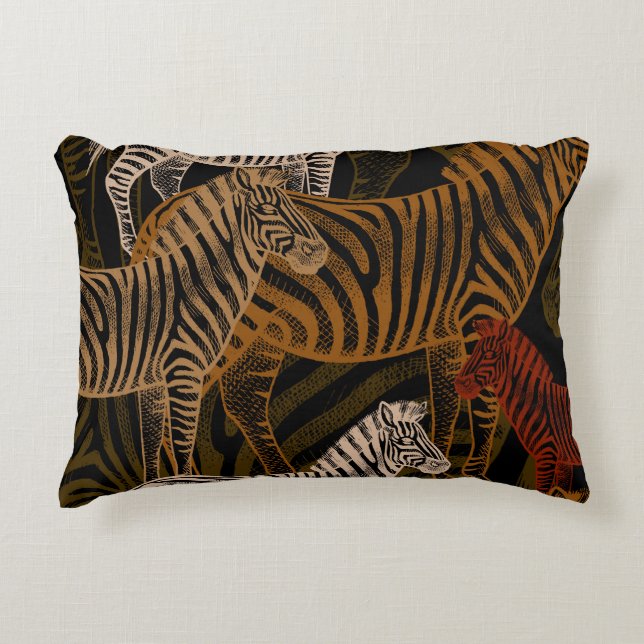 African Safari: Zebra  ontwerp Accent Kussen (Voorkant)
