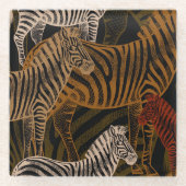 African Safari: Zebra  ontwerp Glazen Onderzetter (Voorkant)