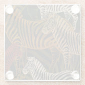 African Safari: Zebra  ontwerp Glazen Onderzetter (Achterkant)